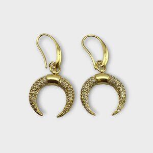 Gold Filled Crescent Moon Horn Earrings
